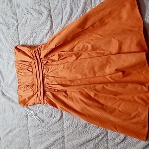 David's Bridal Tangerine strapless dress